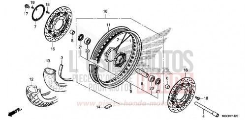 ROUE AVANT (CB1100CA/CAD) CB1100CAJ de 2018